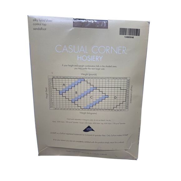 Casual Corner Silky Lycra Sheer Control Top Pantyhose Champagne Size C Formal - Picture 2 of 4